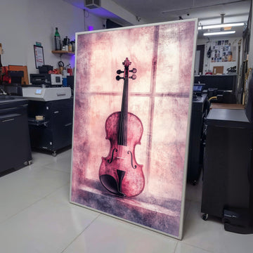 Vintage Violin Canvas Wall Art, Music Instrument Decor, Purple Tone Artistic Canvas, Classic String wall decoration, canvas print, wall art