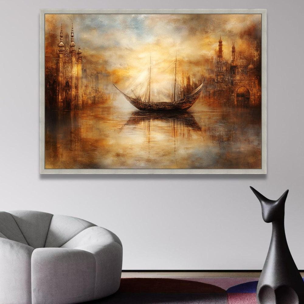 Vintage Sailing Ship Canvas, Ancient Harbor Scene, Rustic Nautical Wall Art, Maritime Landscape wall decoration, canvas print, wall art