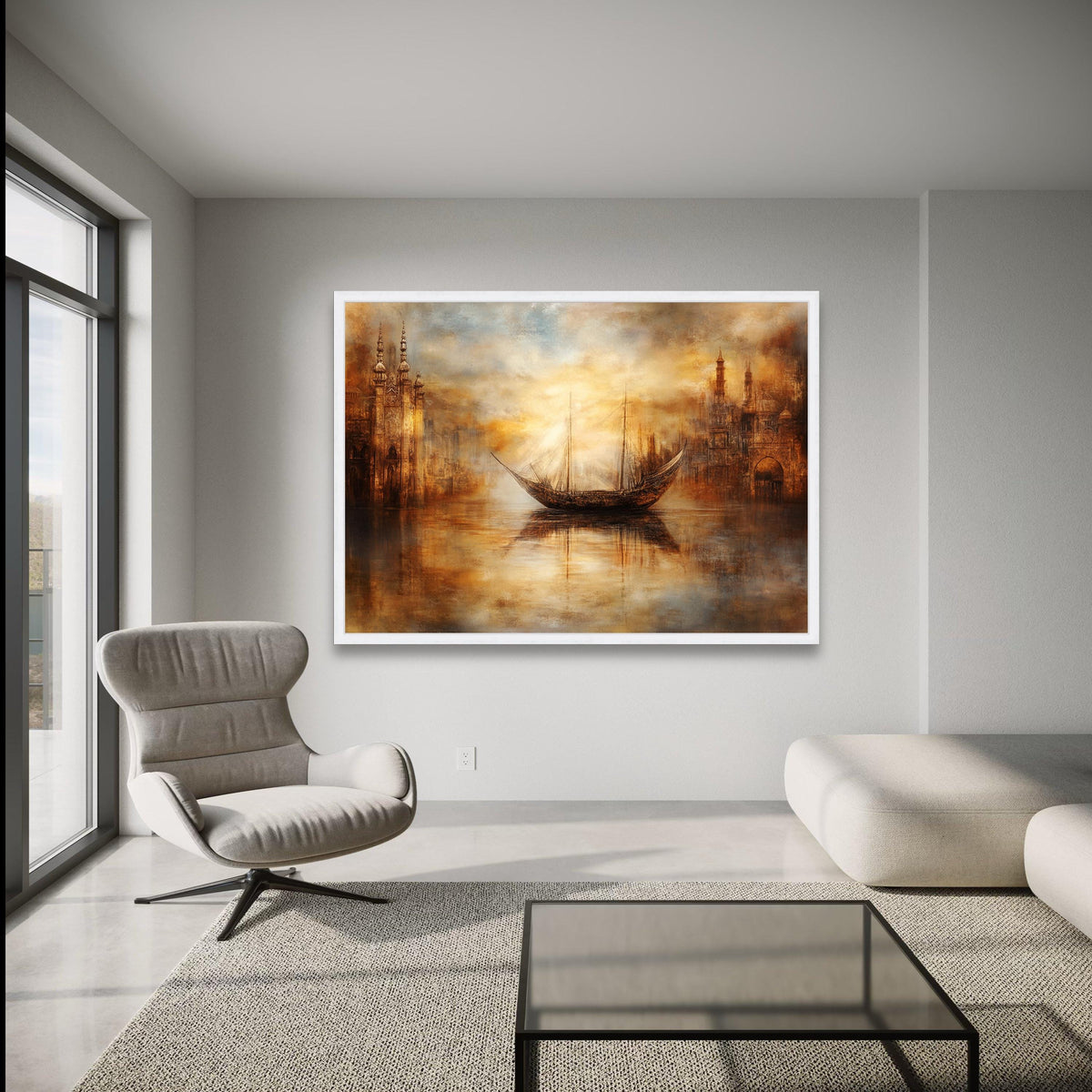 Vintage Sailing Ship Canvas, Ancient Harbor Scene, Rustic Nautical Wall Art, Maritime Landscape wall decoration, canvas print, wall art