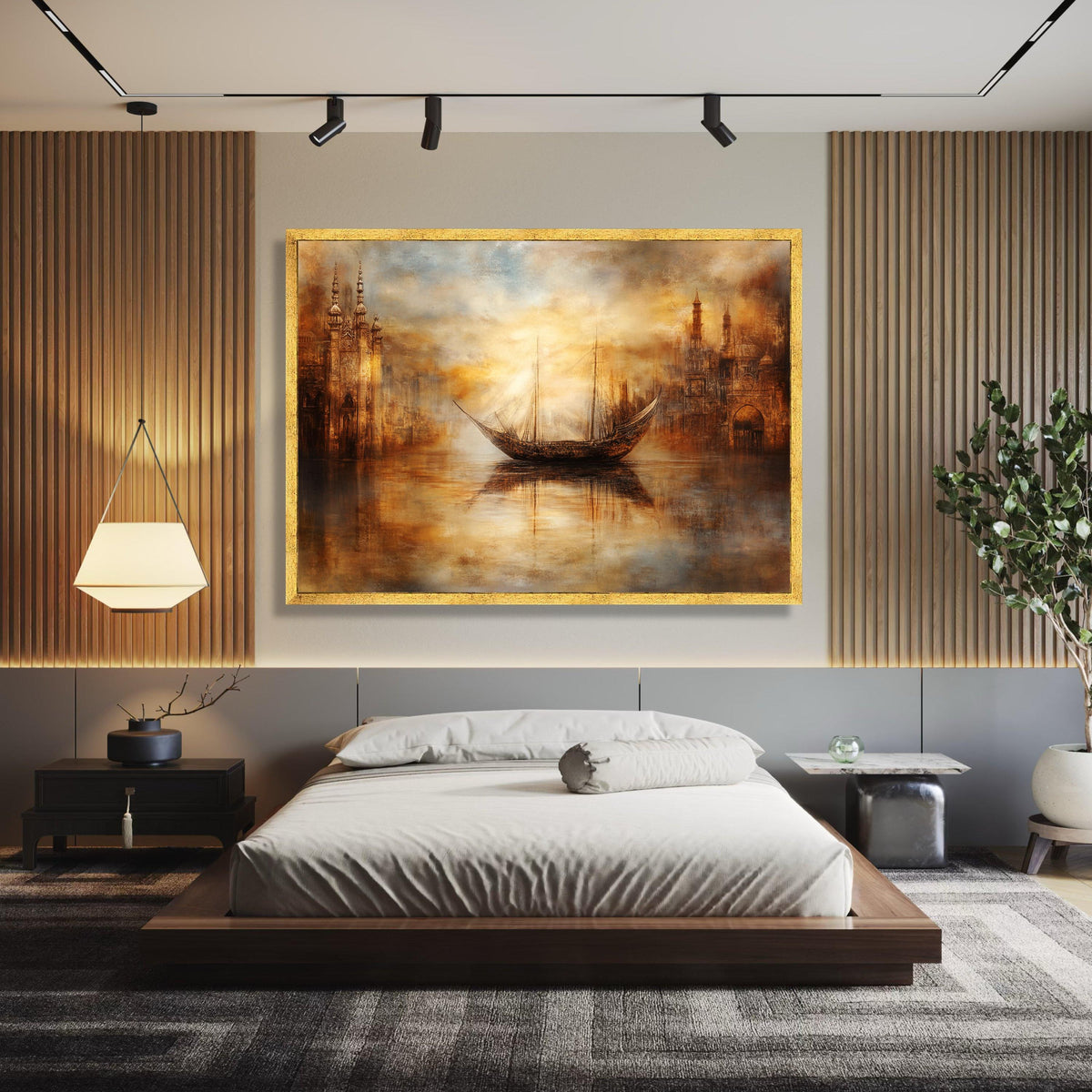 Vintage Sailing Ship Canvas, Ancient Harbor Scene, Rustic Nautical Wall Art, Maritime Landscape wall decoration, canvas print, wall art