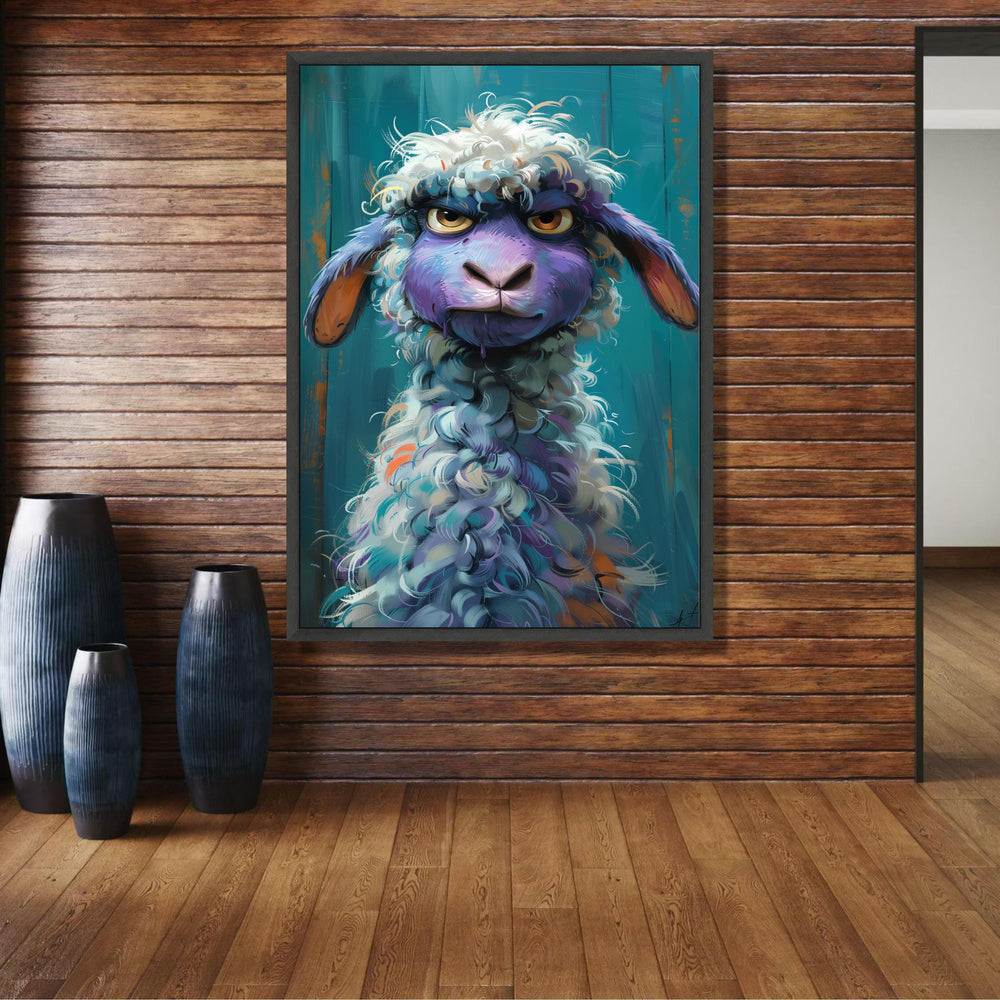 Vibrant Colorful Sheep Portrait Canvas, Modern Animal Wall Art, Whimsical Farmhouse Decor, wall decoration, canvas print, wall art