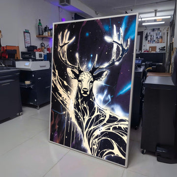 Majestic Deer Silhouette Canvas Wall Art, Abstract Antlers Design, Modern Wildlife Home Decor, wall decoration, canvas print, wall art