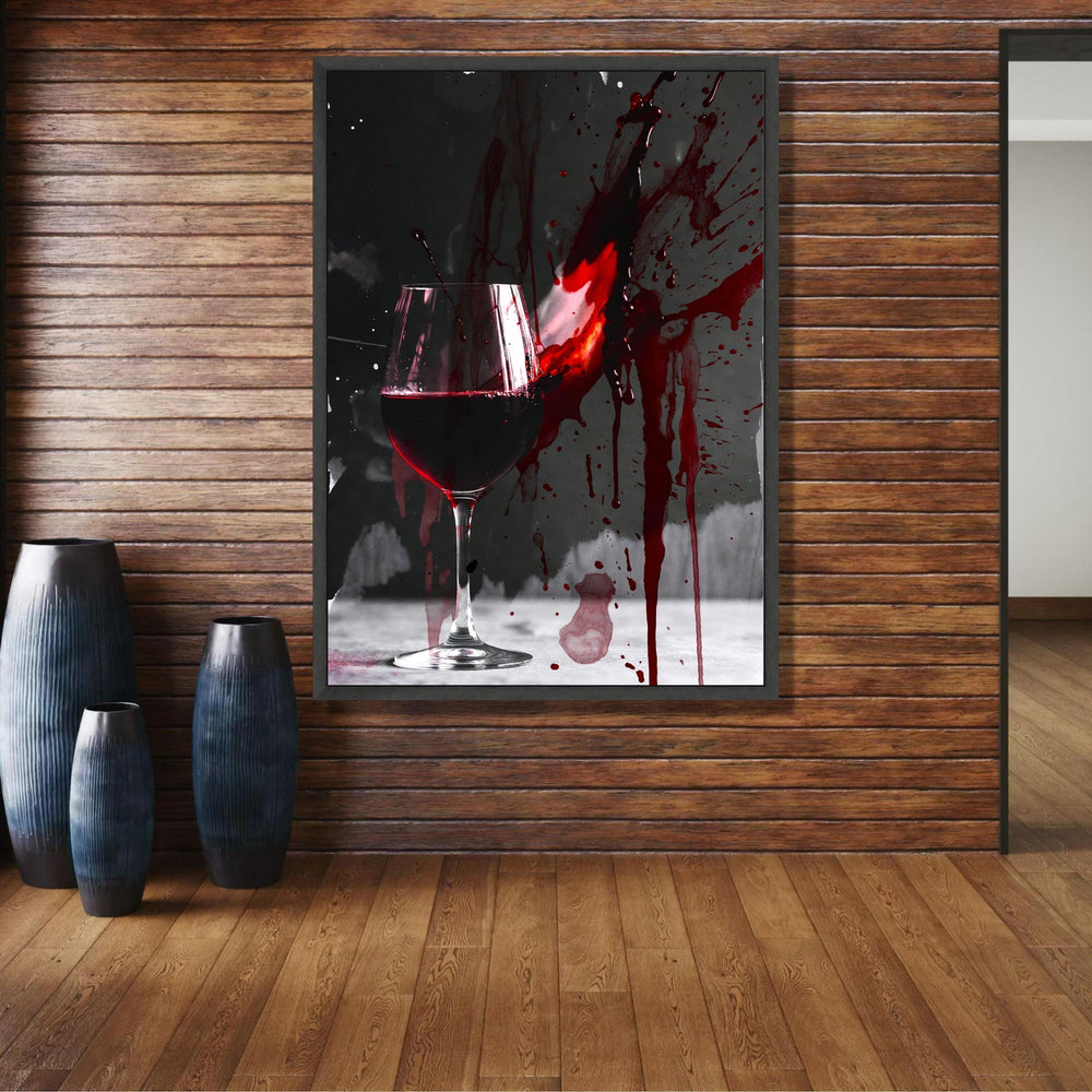 Red Wine Splash Canvas, Abstract Wine Glass Art, Modern Beverage Wall Decor, Dark Artistic Canvas, wall decoration, canvas print, wall art