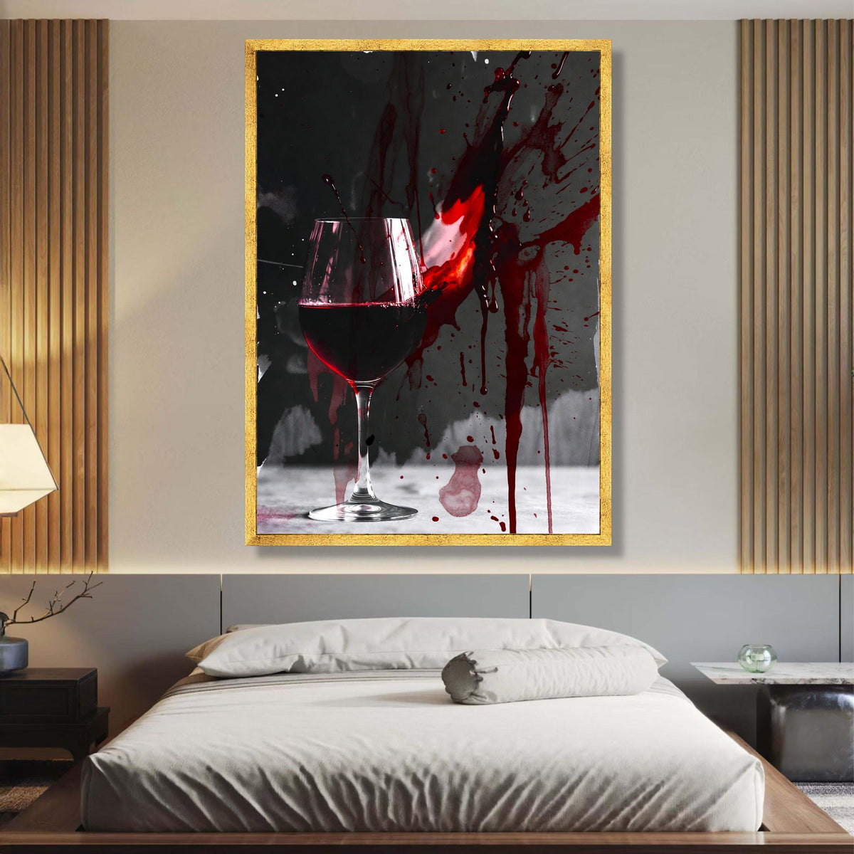 Red Wine Splash Canvas, Abstract Wine Glass Art, Modern Beverage Wall Decor, Dark Artistic Canvas, wall decoration, canvas print, wall art