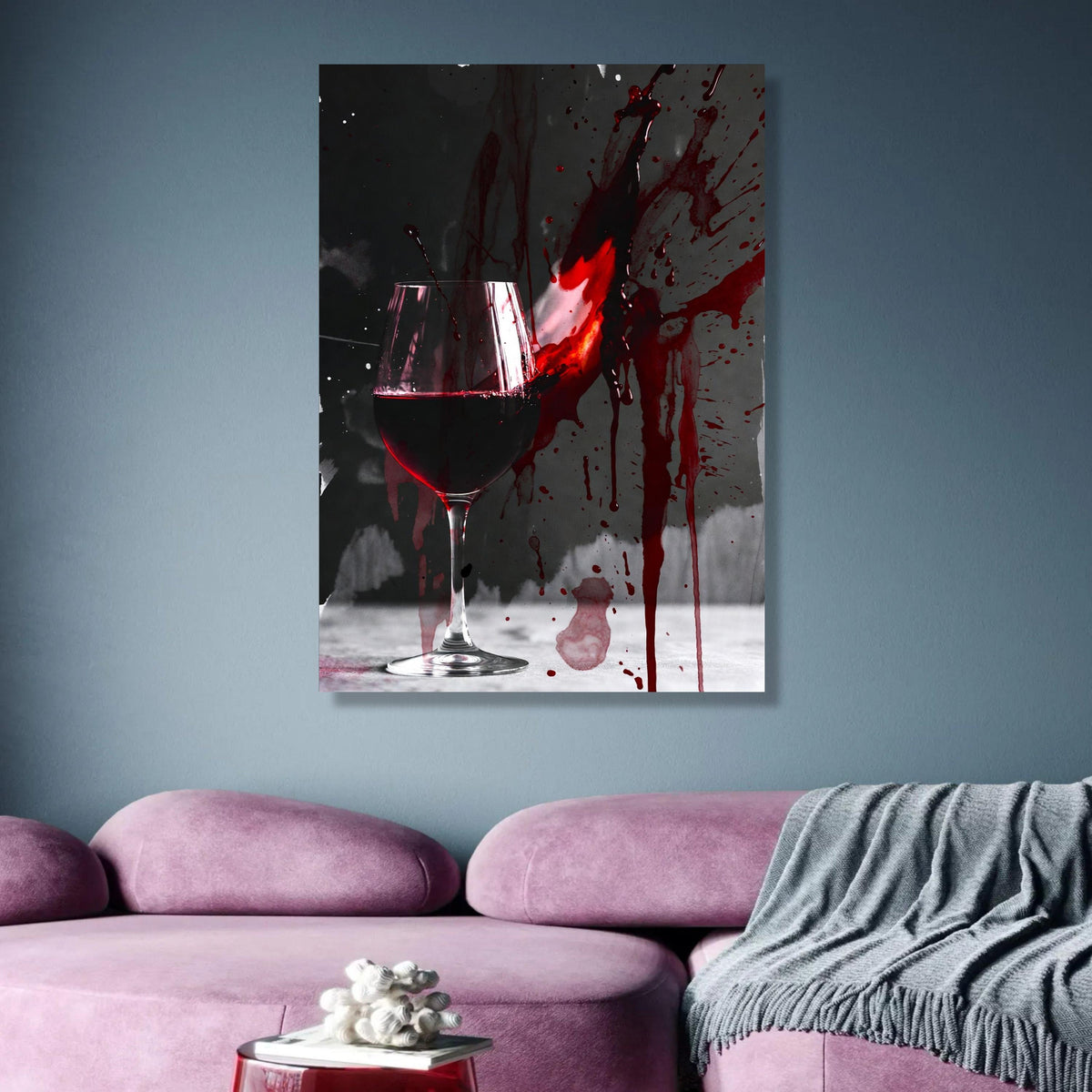Red Wine Splash Canvas, Abstract Wine Glass Art, Modern Beverage Wall Decor, Dark Artistic Canvas, wall decoration, canvas print, wall art