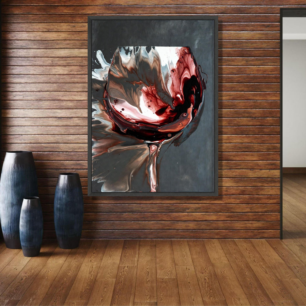 Abstract Red Wine Splash Canvas, Modern Fluid Art Wall Decoration, Vibrant Beverage Painting, wall decoration, canvas print, wall art