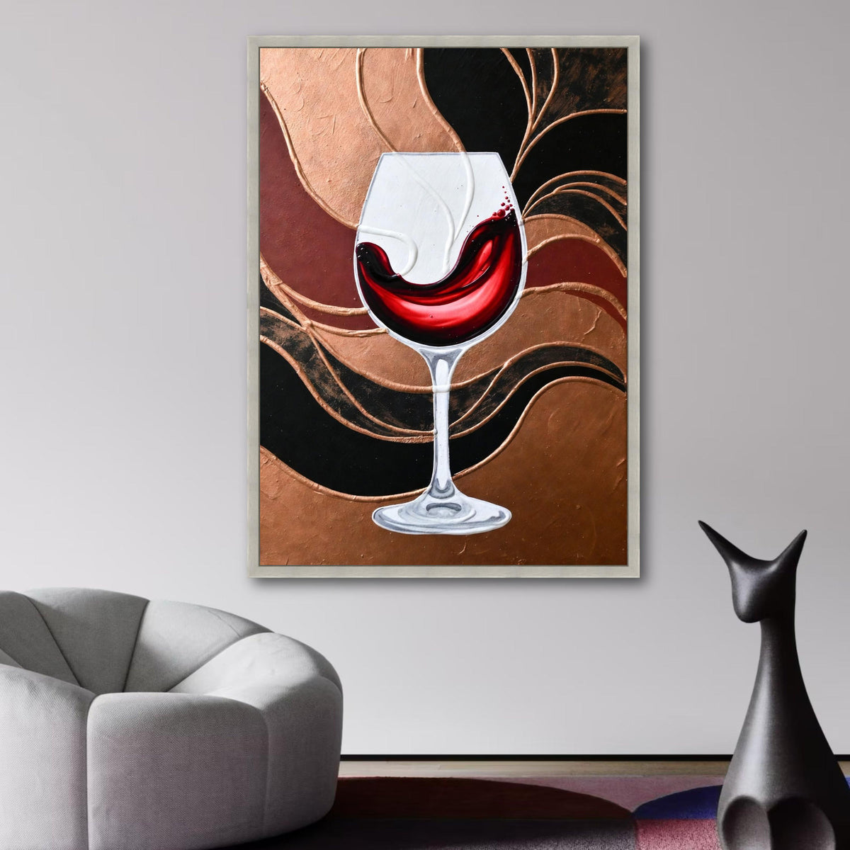 Elegant Red Wine Splash Canvas, Wine Glass Wall Art, Modern Kitchen Decor, Bar Room Canvas, Abstract wall decoration, canvas print, wall art