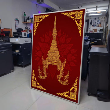 Golden Thai Temple Art Canvas, Traditional Asian Decorative Wall Art, Cultural Heritage Design, wall decoration, canvas print, wall art