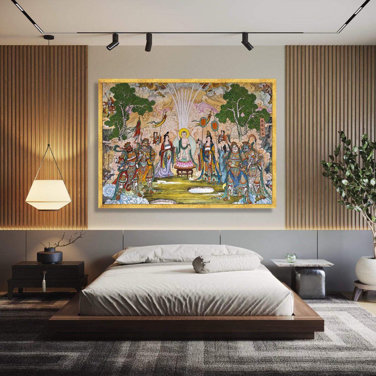 Traditional Chinese Mythology Canvas, Ancient Deities Wall Art, Spiritual Asian Art, Colorful wall decoration, canvas print, wall art