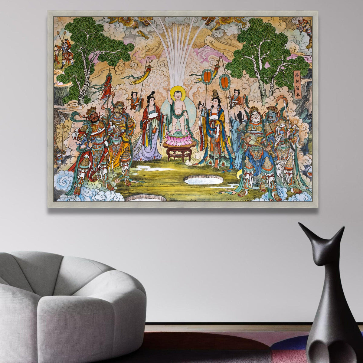 Traditional Chinese Mythology Canvas, Ancient Deities Wall Art, Spiritual Asian Art, Colorful wall decoration, canvas print, wall art