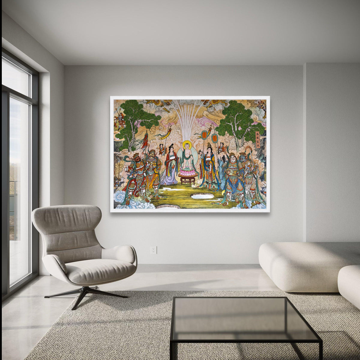 Traditional Chinese Mythology Canvas, Ancient Deities Wall Art, Spiritual Asian Art, Colorful wall decoration, canvas print, wall art