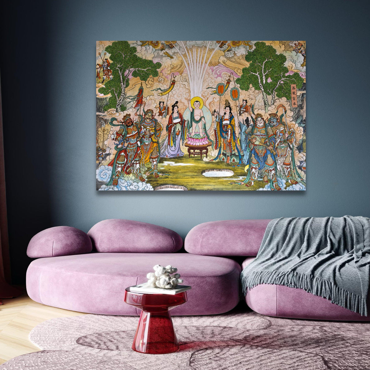 Traditional Chinese Mythology Canvas, Ancient Deities Wall Art, Spiritual Asian Art, Colorful wall decoration, canvas print, wall art