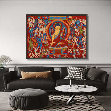 Buddha Enlightenment Scene, Traditional Buddhist Art Canvas, Spiritual Wall Decor, Meditation Theme wall decoration, canvas print, wall art