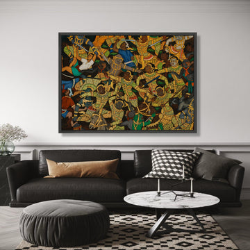 Traditional Thai Battle Scene Canvas, Asian Mythology Wall Art, Cultural Historical Painting, wall decoration, canvas print, wall art