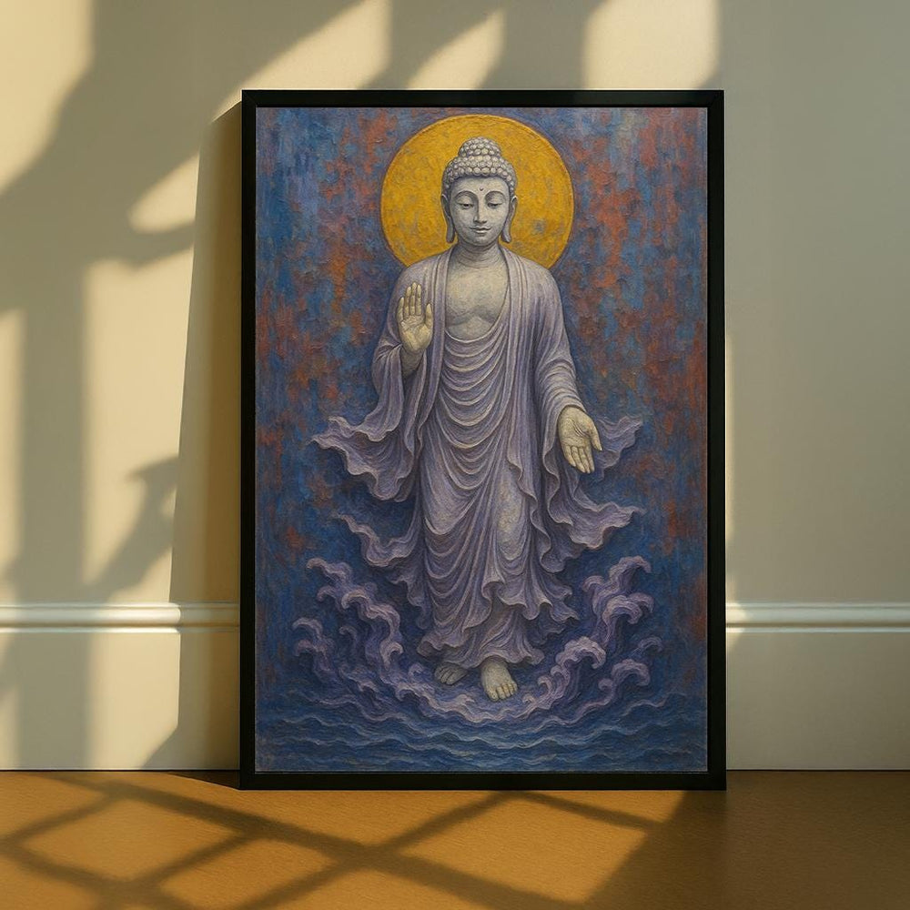 Zen Buddha Canvas Print, Spiritual Meditation Room Art, Ready to Hang