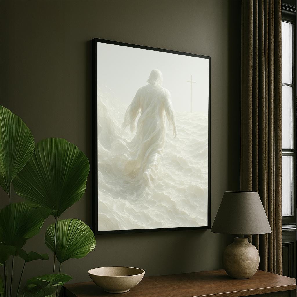 Jesus Walking on Water Canvas Print – Religious Christian Wall Art