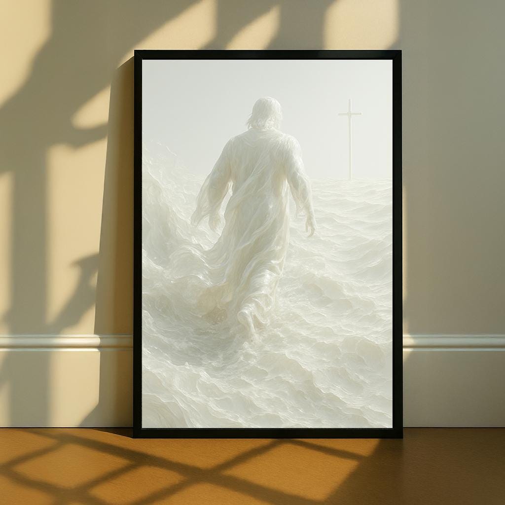 Jesus Walking on Water Canvas Print – Religious Christian Wall Art