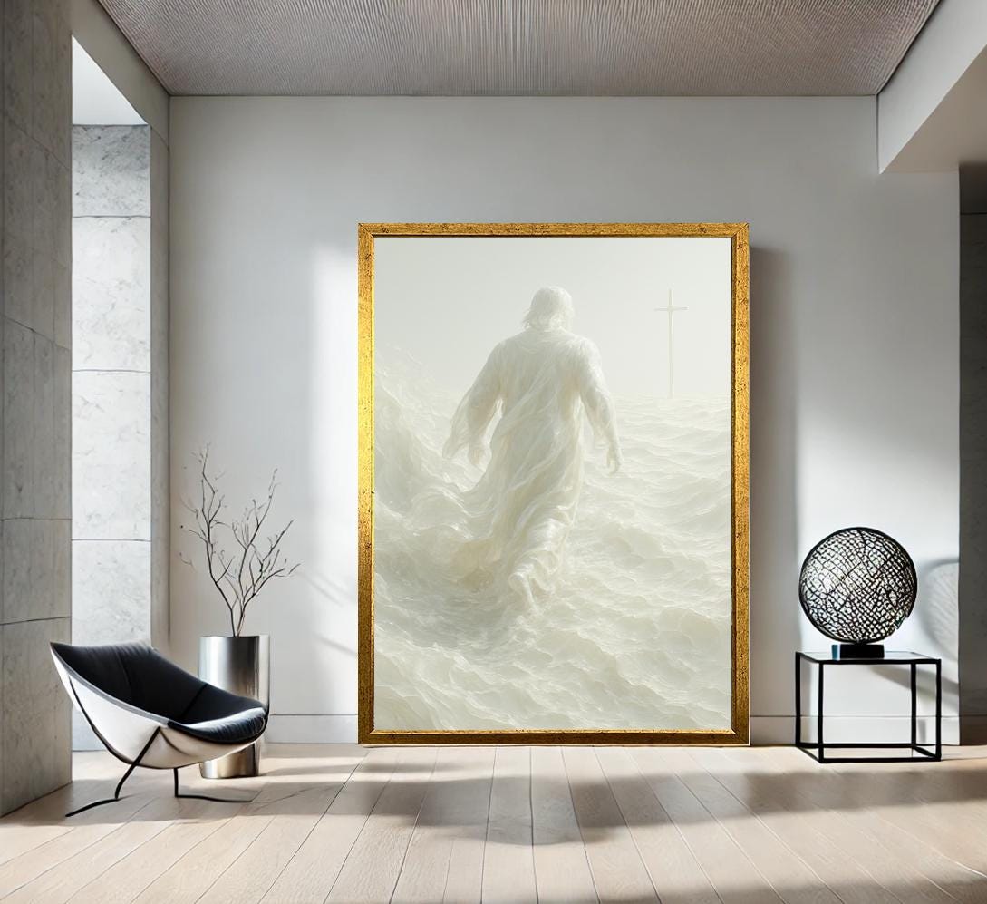 Jesus Walking on Water Canvas Print – Religious Christian Wall Art