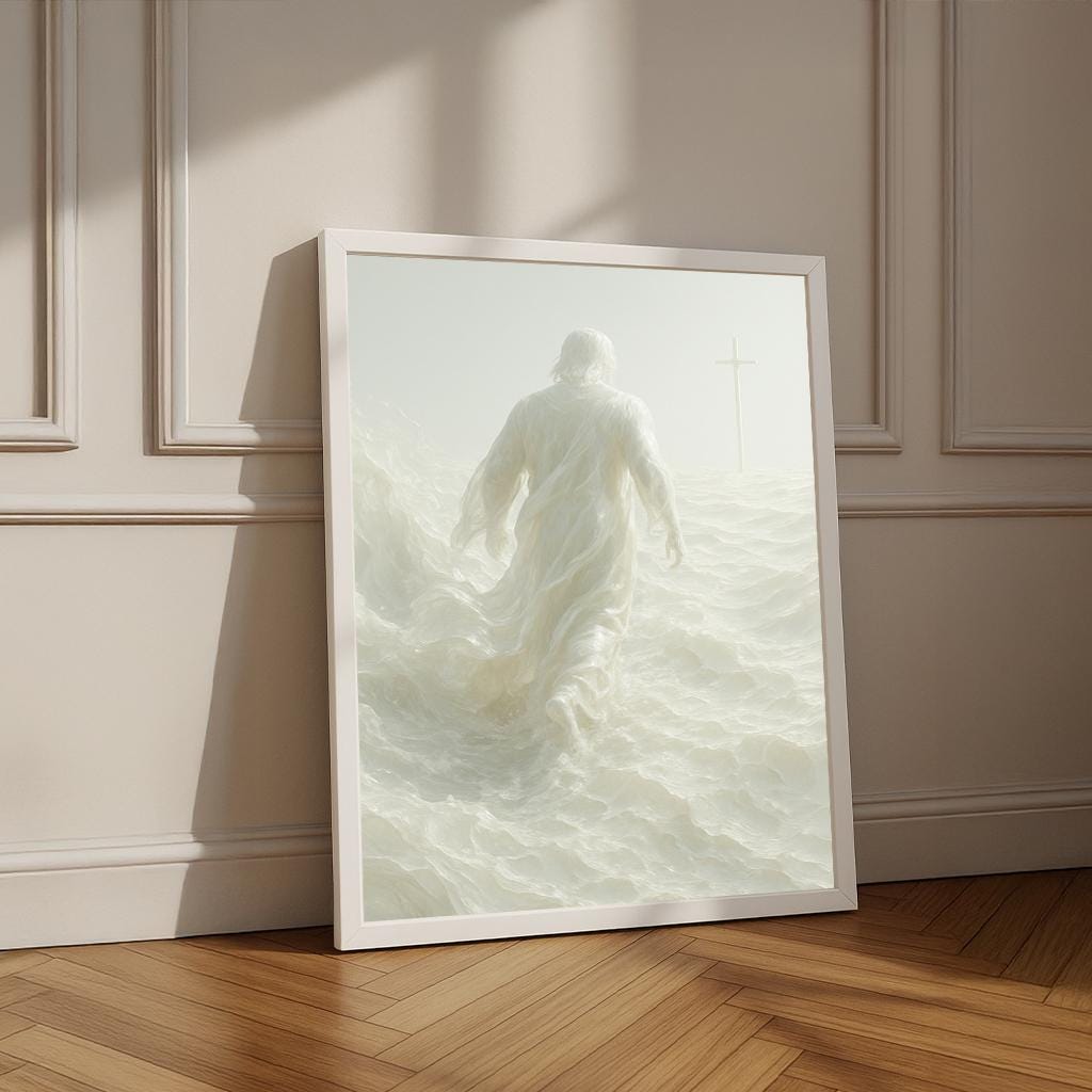 Jesus Walking on Water Canvas Print – Religious Christian Wall Art