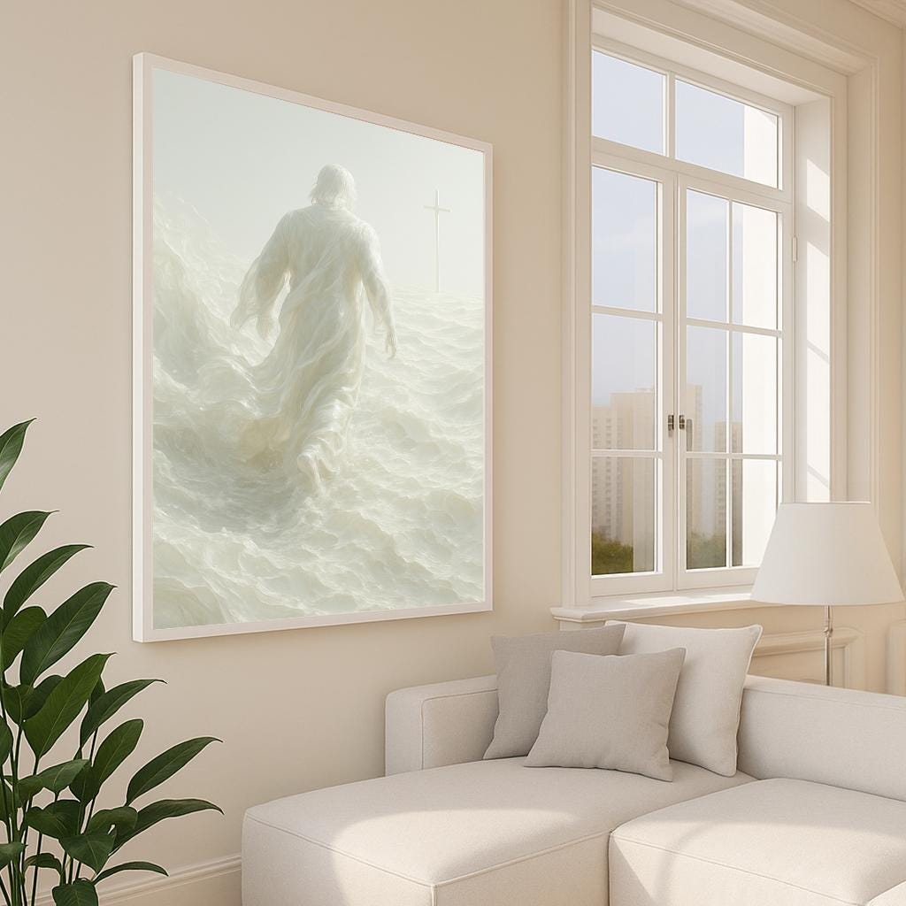 Jesus Walking on Water Canvas Print – Religious Christian Wall Art