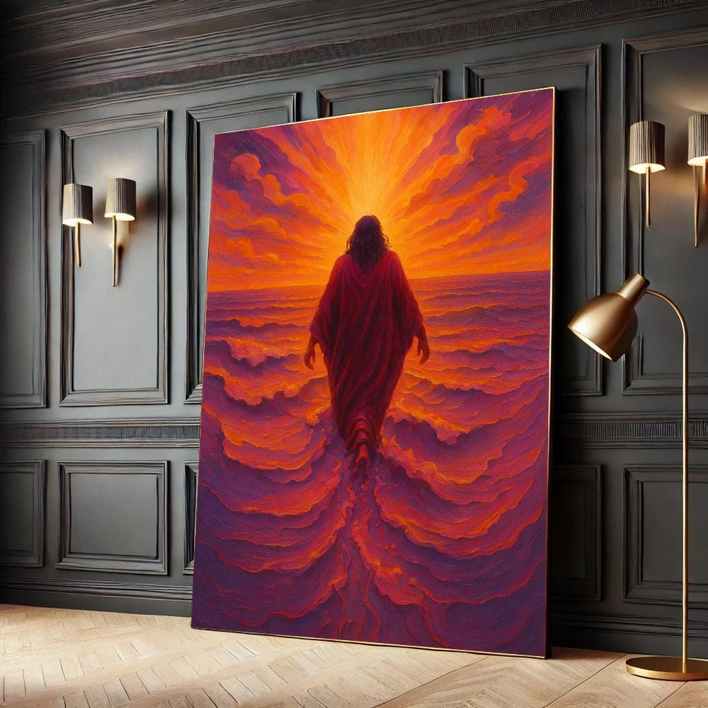 Jesus Walking on Water Canvas Print – Christian Religious Home Decor