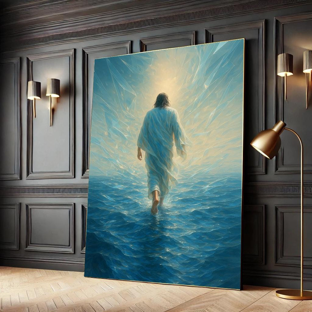 Jesus Walking on Water Canvas Print – Religious Christian Wall Art