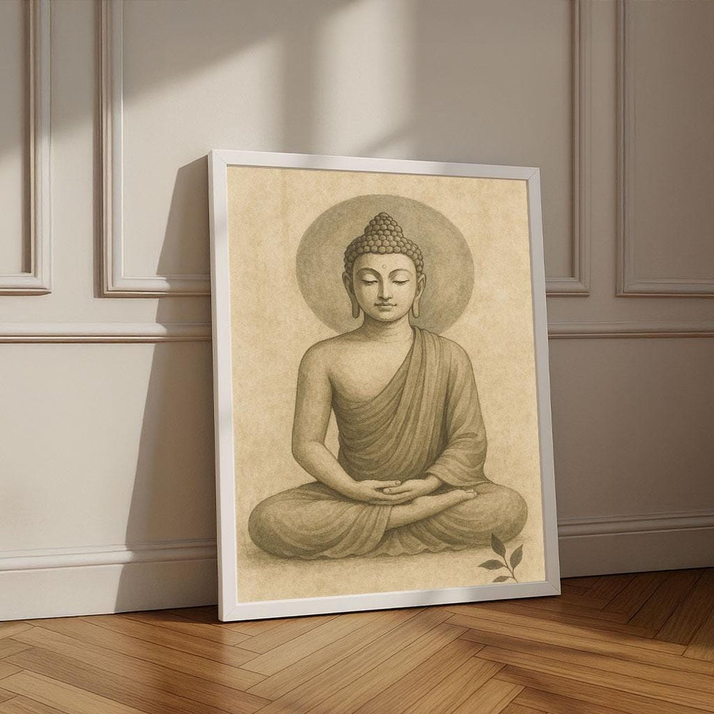Tranquil Buddha Meditation Canvas Wall Art Print | Zen Living Room Decor | Statement Piece