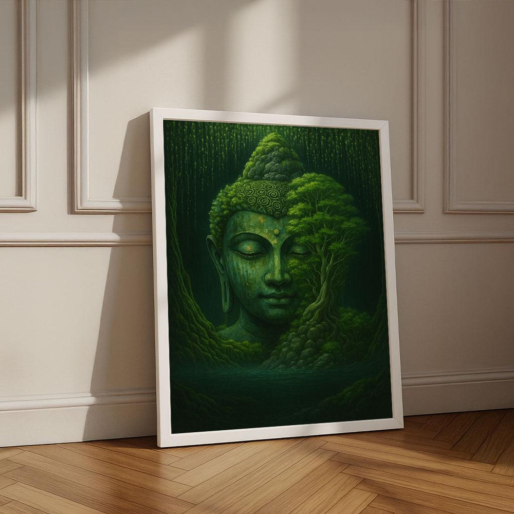 Serene Buddha Canvas Print | Mystical Forest Wall Art
