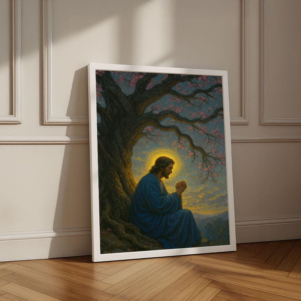 Jesus Praying Canvas Print | Spiritual Wall Art Decor