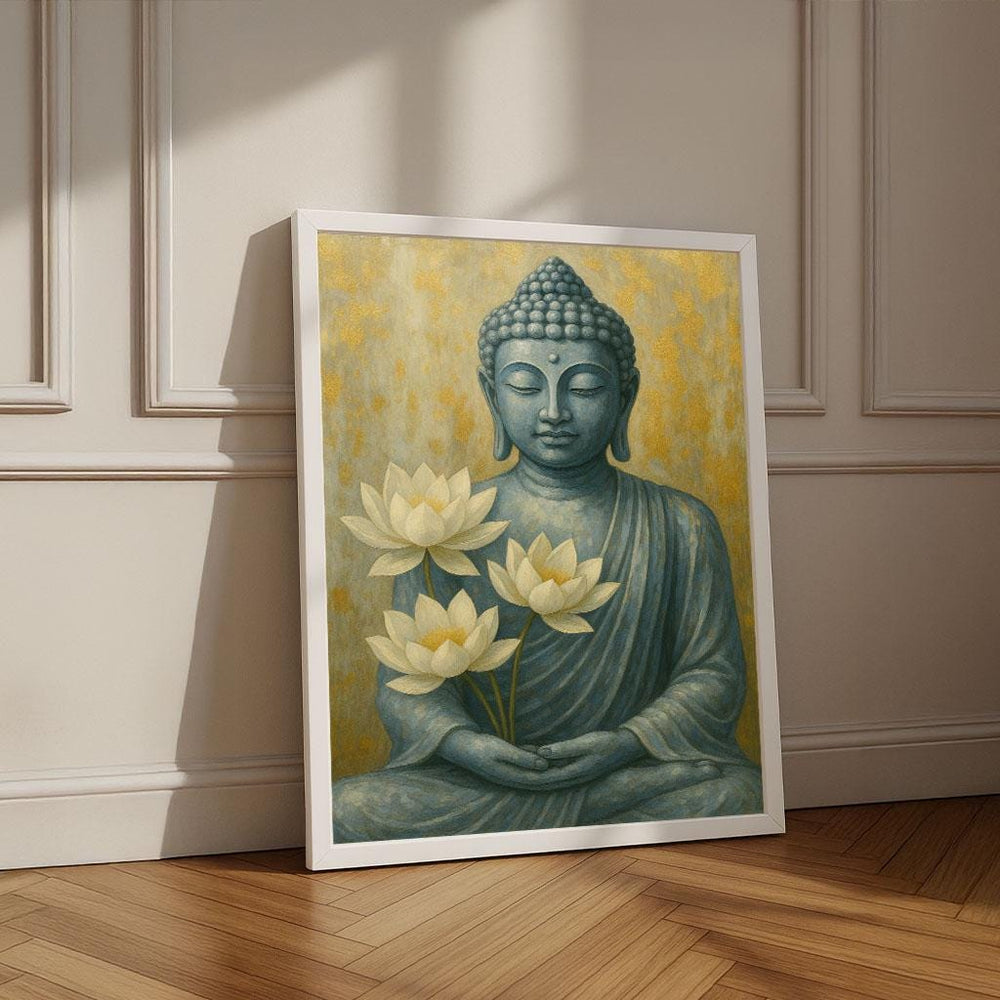 Buddha with Lotus Canvas Print | Zen Home Decor