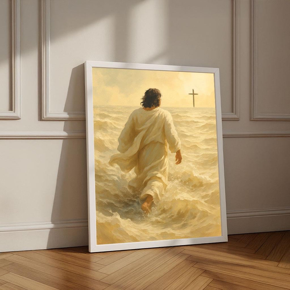 Jesus Walking on Water Canvas Print | Spiritual Wall Art
