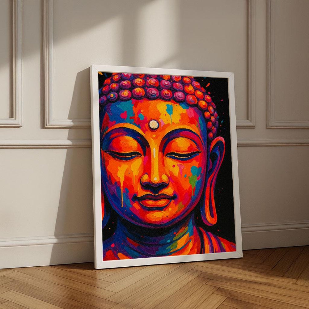 Colorful Buddha Canvas Print | Modern Meditation Wall Art