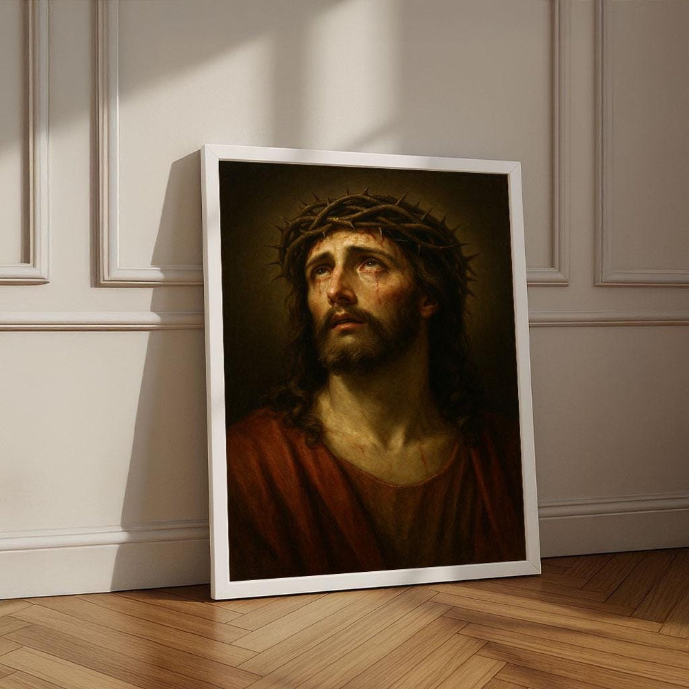 Jesus with Crown of Thorns Canvas Print | Spiritual Decor