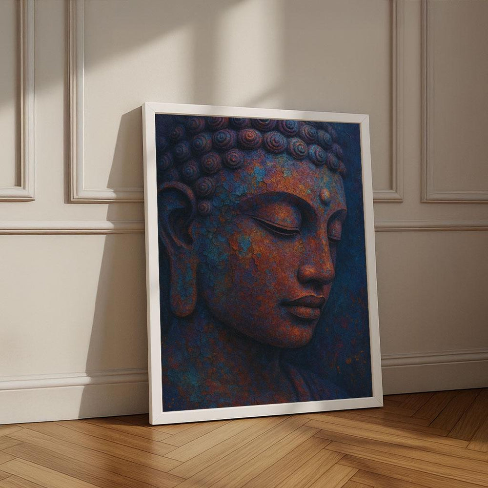 Serene Buddha Portrait Canvas Wall Art Print | Boho Living Room Decor | Statement Piece