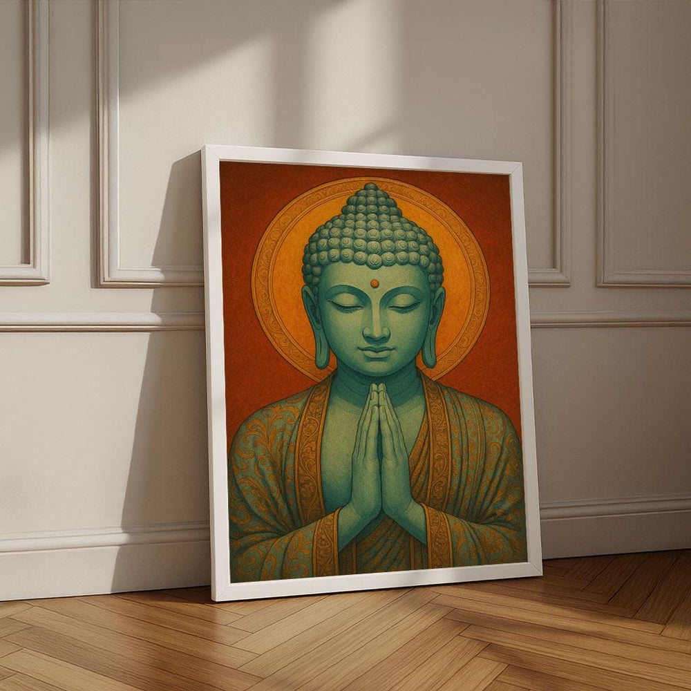 Serene Buddha Meditation Canvas Wall Art Print | Spiritual Living Room Decor | Statement Piece
