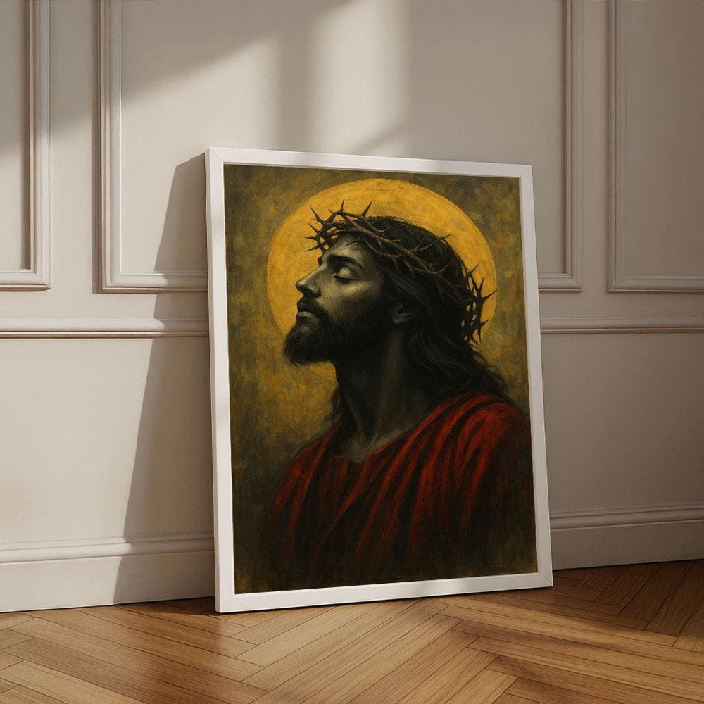 Radiant Jesus with Crown of Thorns Canvas Print | Spiritual Art