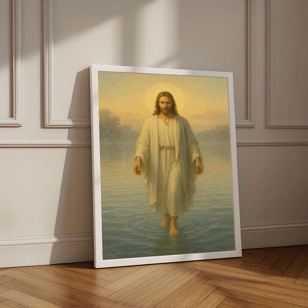 Jesus Walking on Water Canvas Print | Spiritual Wall Art