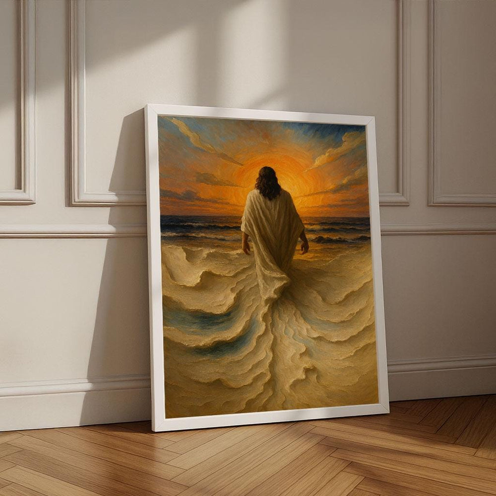 Jesus Walking on Water Canvas Print | Spiritual Wall Art