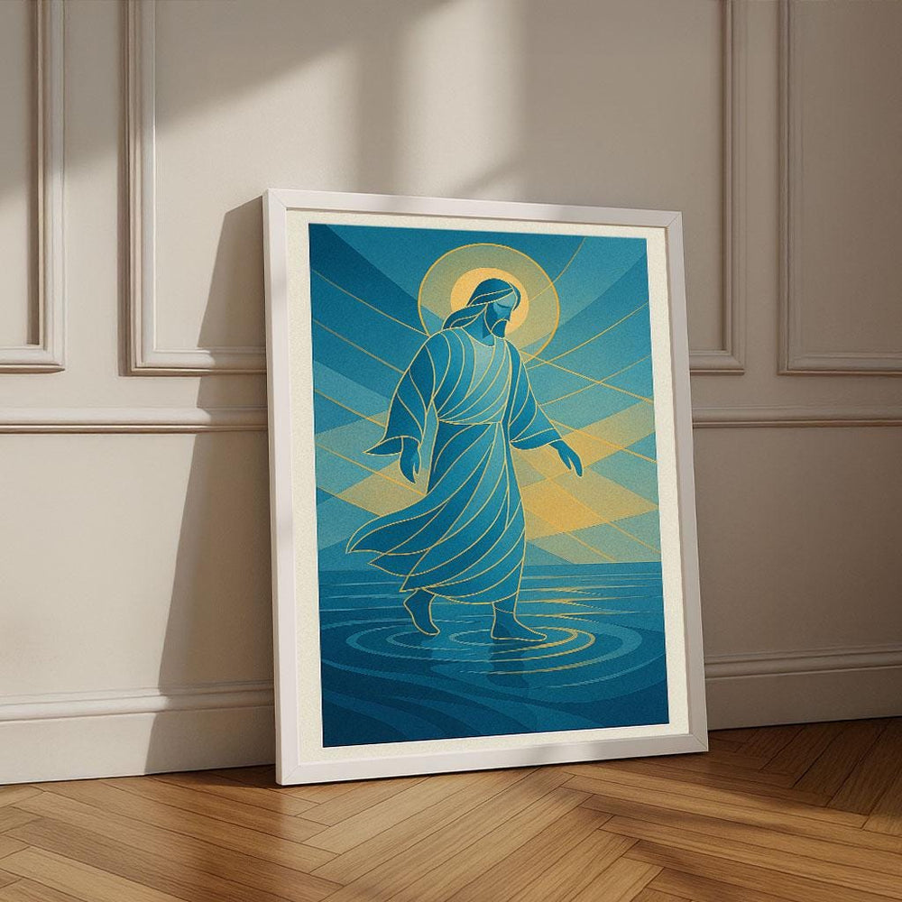 Jesus Walking on Water Canvas Print | Spiritual Wall Art