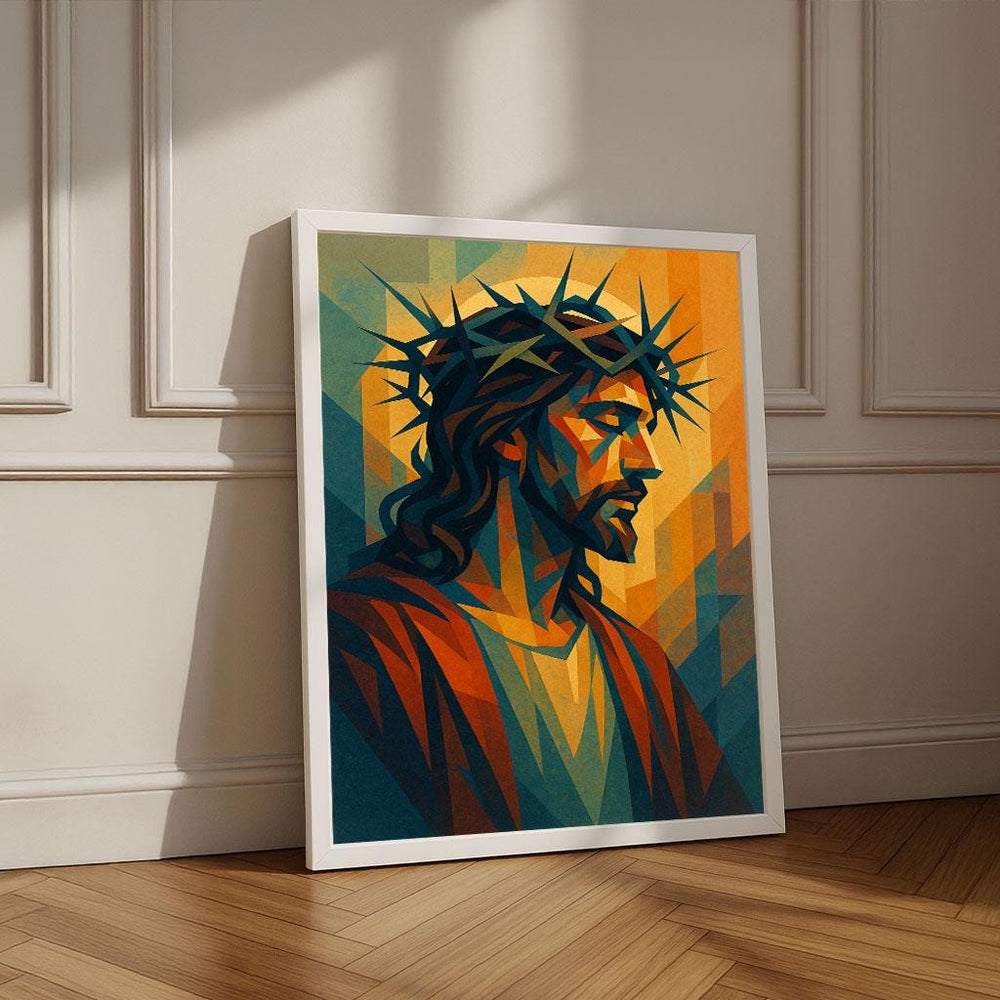 Radiant Jesus Crown of Thorns Canvas Print | Religious Wall Art