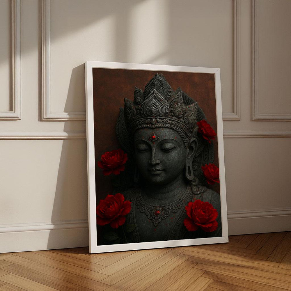 Goddess Buddha Canvas Wall Art Print | Serene Spiritual Bedroom Wall Decor | Statement Piece