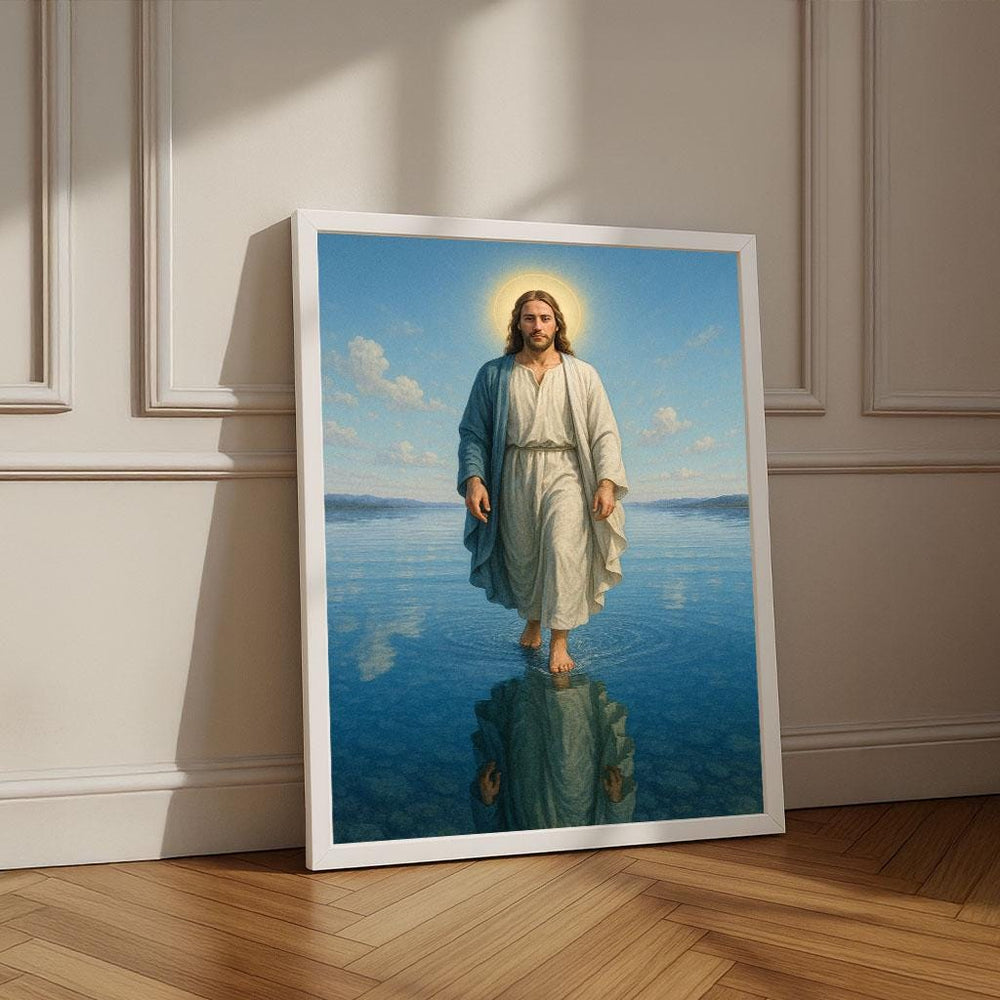 Jesus Walking on Water Canvas Print | Spiritual Home Decor