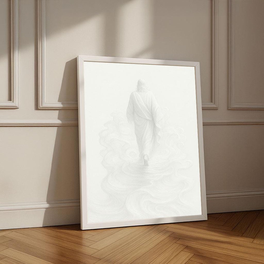 Jesus Walking on Water Canvas Print | Serene Religious Wall Art