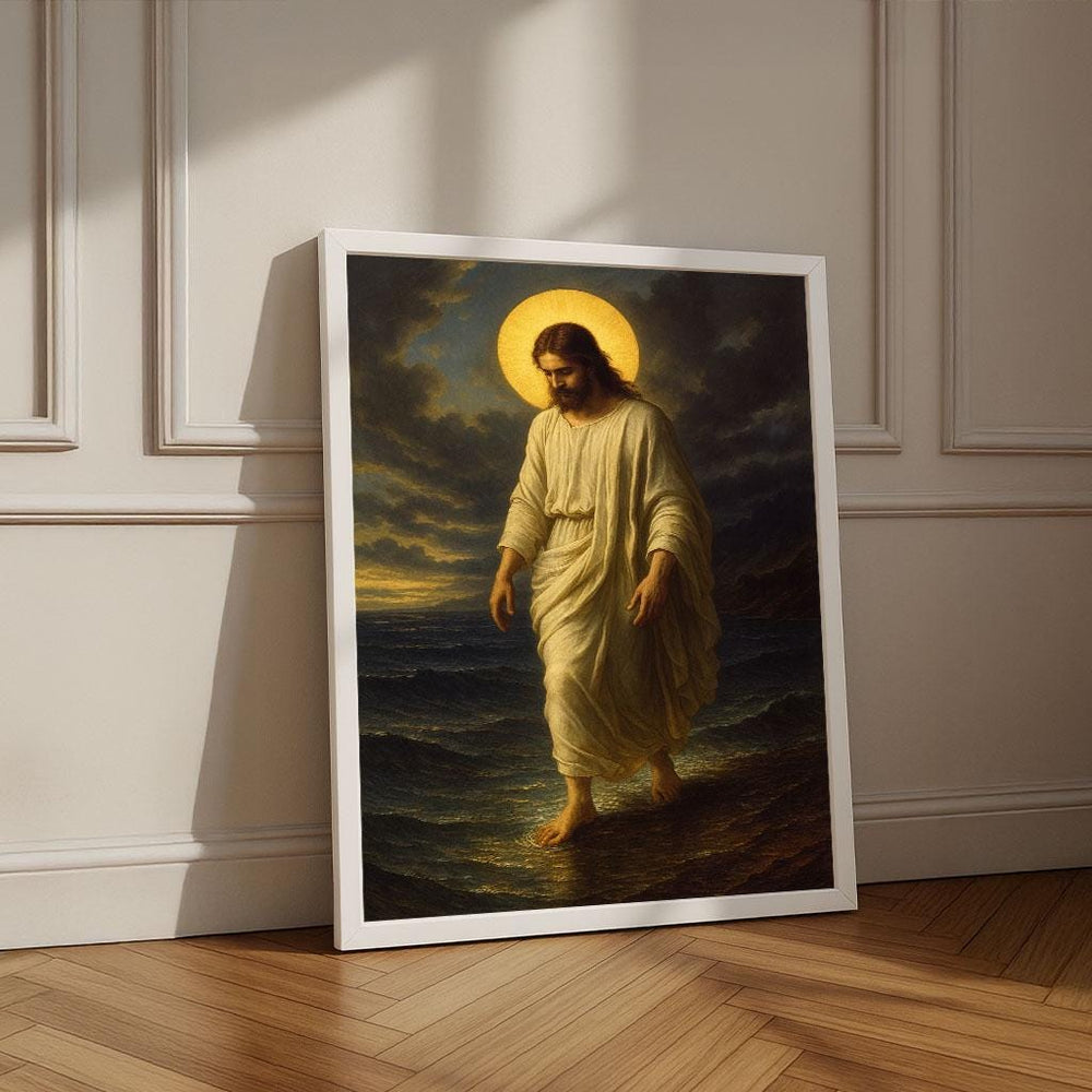 Jesus Walking on Water Canvas Print | Spiritual Art