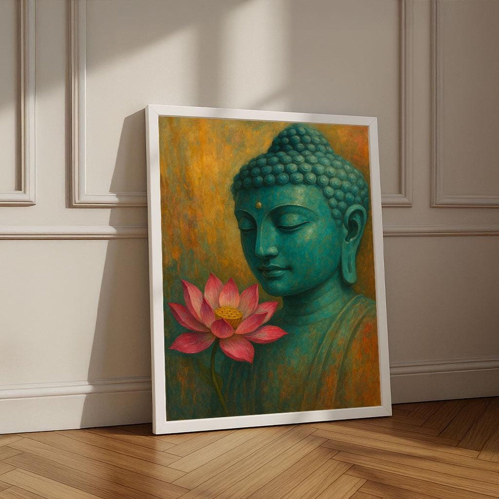 Buddha with Lotus Canvas Print | Serene Meditation Wall Art