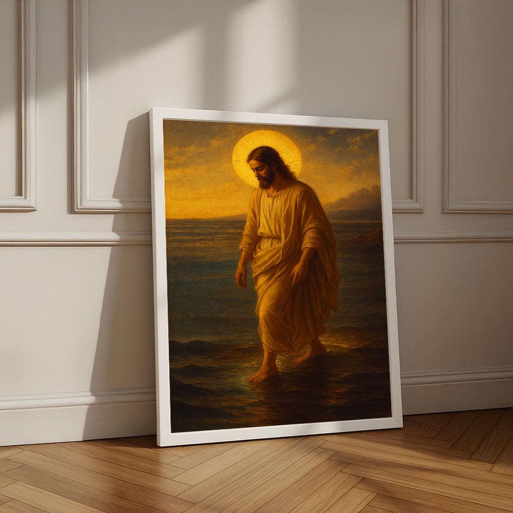 Jesus Walking on Water Canvas Print | Spiritual Wall Art