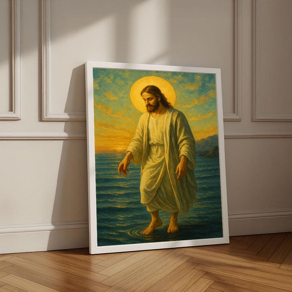 Jesus Walking on Water Canvas Print | Inspirational Wall Art