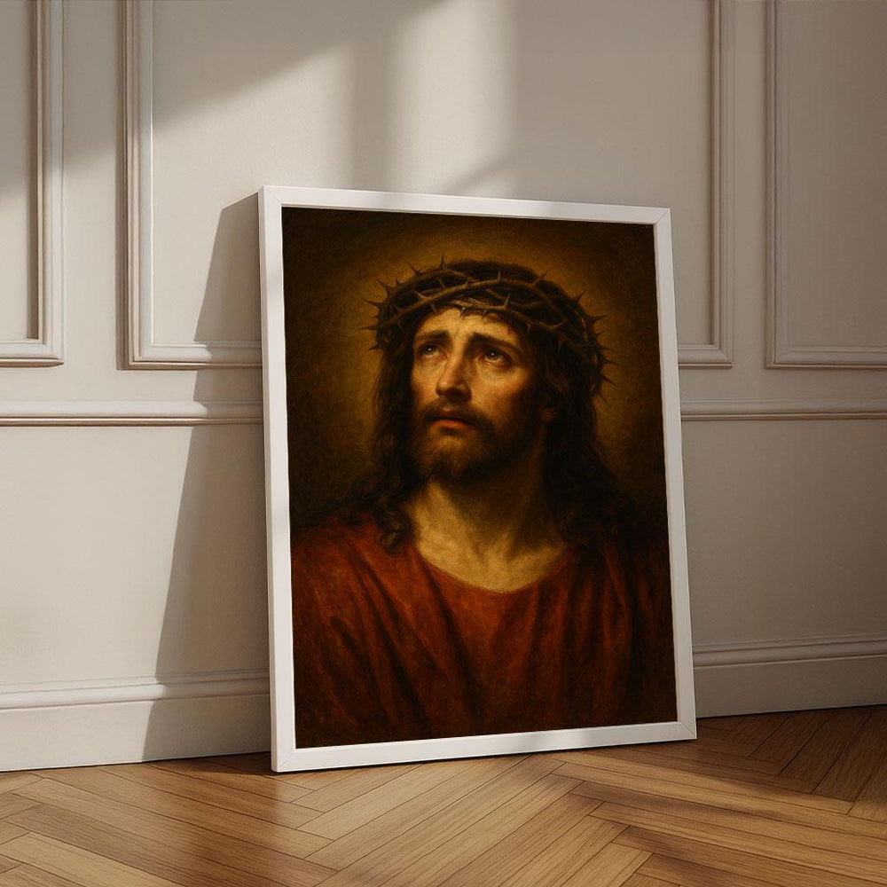 Jesus with Crown of Thorns Canvas Art | Spiritual Decor