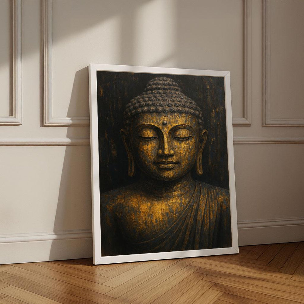 Peaceful Buddha Canvas Wall Art Print | Zen Spiritual Living Room Decor | Statement Piece
