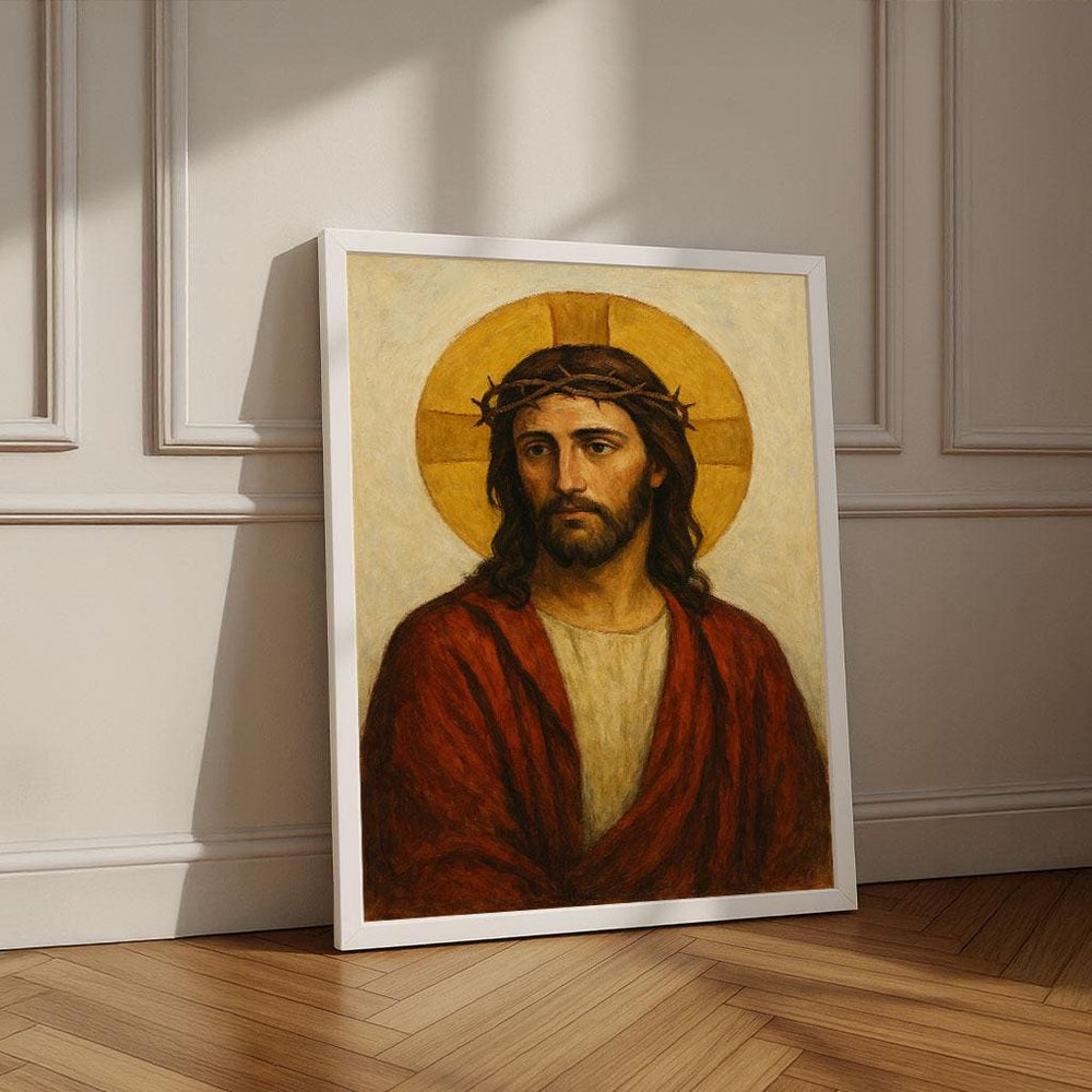 Radiant Jesus Portrait Canvas Wall Art Print | Inspirational Living Room Decor | Statement Piece